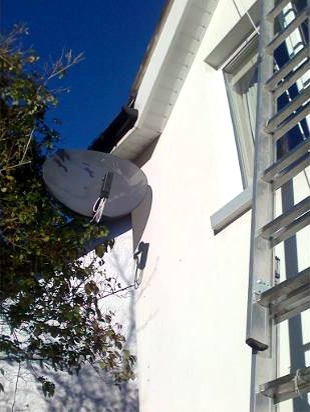Sky dish with 8 way octo LNB installed by Aerial Installations and Services, Belfast in Hollywood, North Down, Northern Ireland,